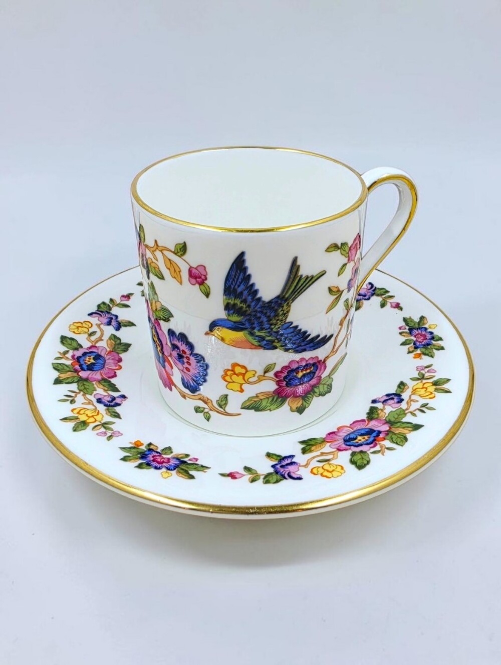 Aynsley Capistrano Flat Demitasse Cup and Saucer Made In England